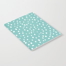 Speckle Polka Dot Pattern (white/robins egg blue) Notebook