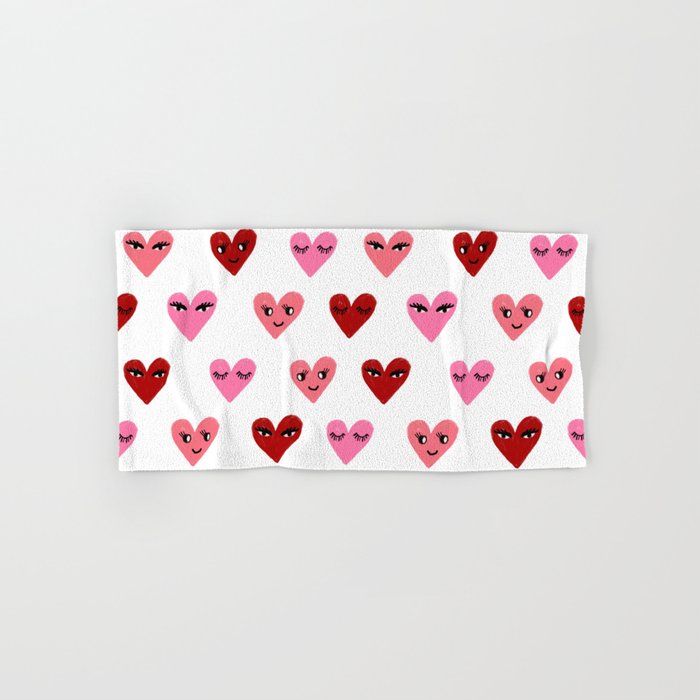 Society6 ケース Cute Red based White Heart Love 5