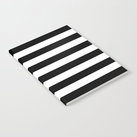 Stripe Black & White Horizontal Notebook