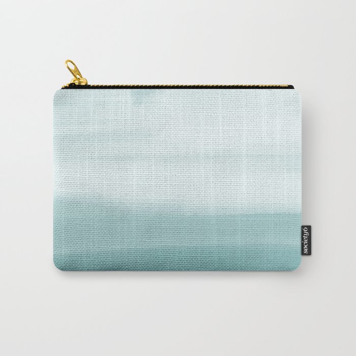 Ocean Sky // Surf Waves Teal Blue Green Water Clouds Watercolor Painting Beach Bathroom Decor Carry-All Pouch