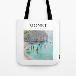 Monet - Etretat the Aval door fishing boats Tote Bag