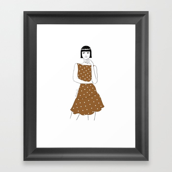 Mademoiselle Loves Polka Dots Framed Art Print