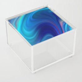 Blue Watercolor Gradient Design Acrylic Box