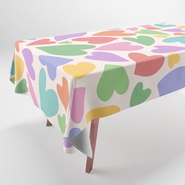 Retro Colorful Hearts Tablecloth