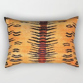 Tibetan Antique Tiger Rug Print Rectangular Pillow