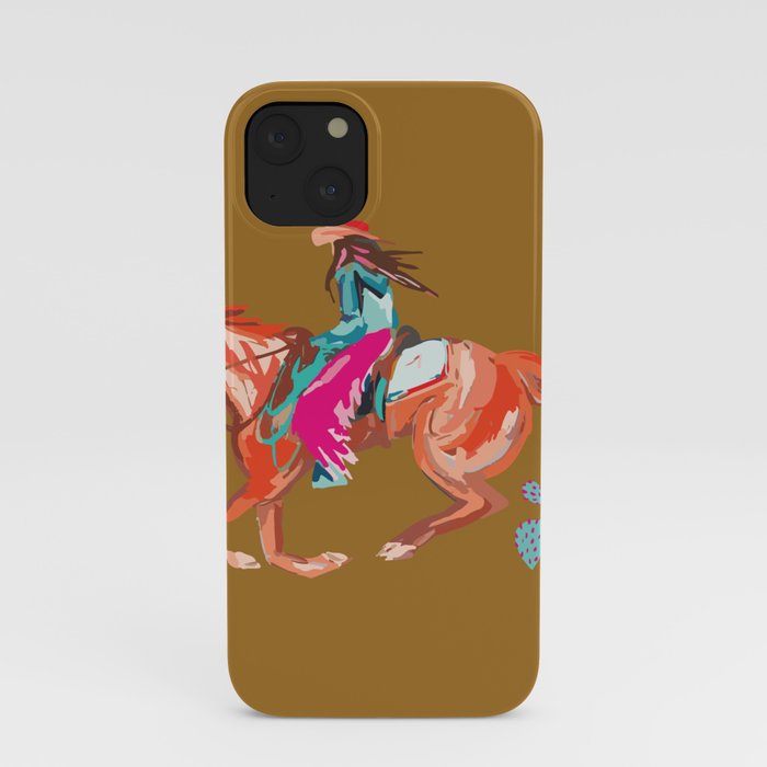 Cowgirl on Horse Art Rodeo Queen Western Art  iPhone Case