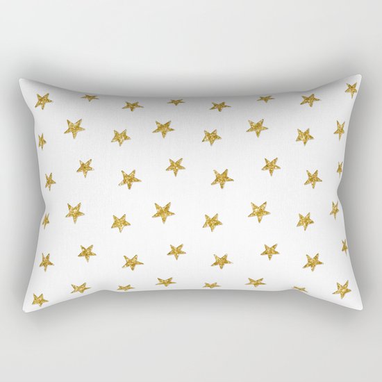 Merry christmas-Stars shining brightly-Gold glitter pattern Rectangular Pillow