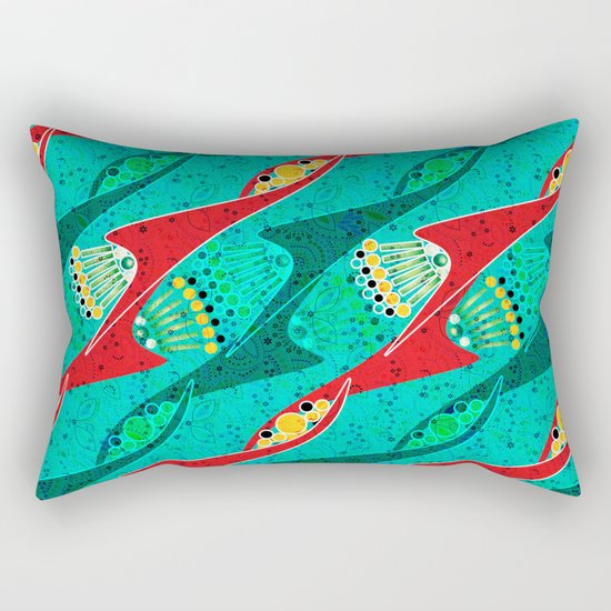 Bright colorful turquoise pattern . Rectangular Pillow