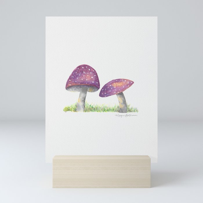 Purple Mushroom Mini Art Print