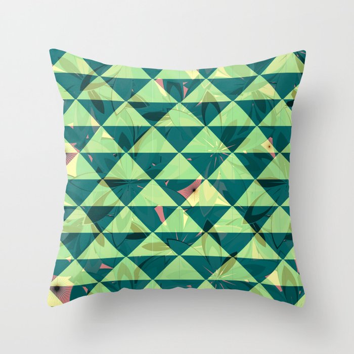 Vegetation-triangles Throw Pillow