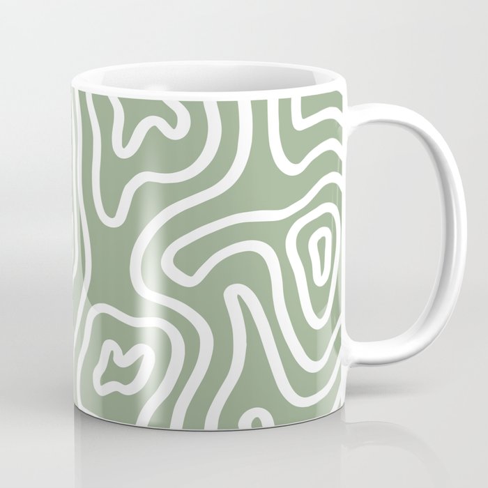Topographic Abstract | Sage Coffee Mug