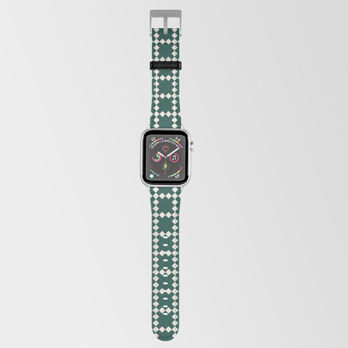 Geometric retro teal pattern Apple Watch Band