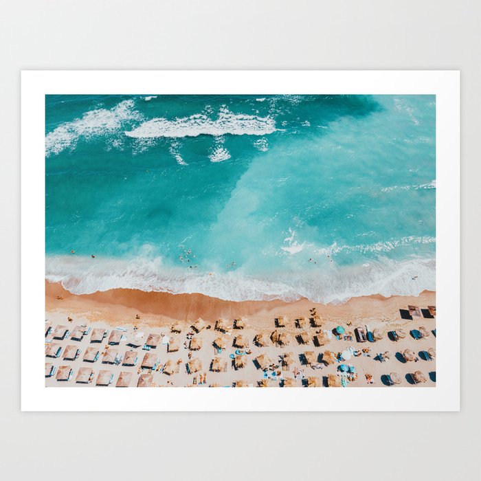 Ocean Waves Art Print, Aerial Blue Ocean Print, Summer Vibes Home Decor, Australia Beach Photography Art Print