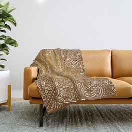 Intricate Mandala Brown Throw Blanket