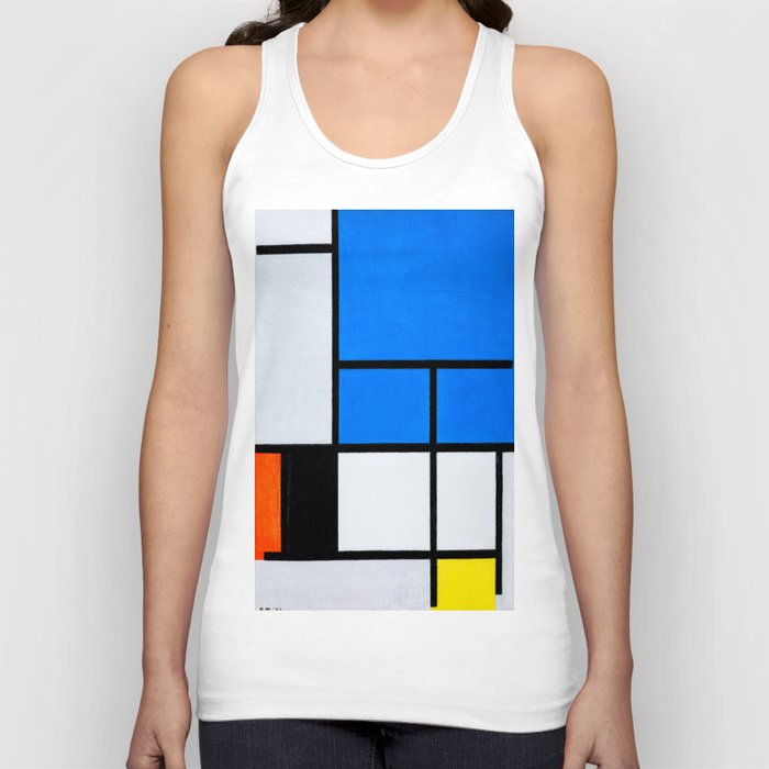 Piet Mondrian (1872-1944) - COMPOSITION WITH LARGE  BLUE PLANE, RED, BLACK, YELLOW AND GRAY - 1921 - De Stijl (Neoplasticism), Geometric Abstraction - Oil on canvas - Digitally Enhanced - Tank Top