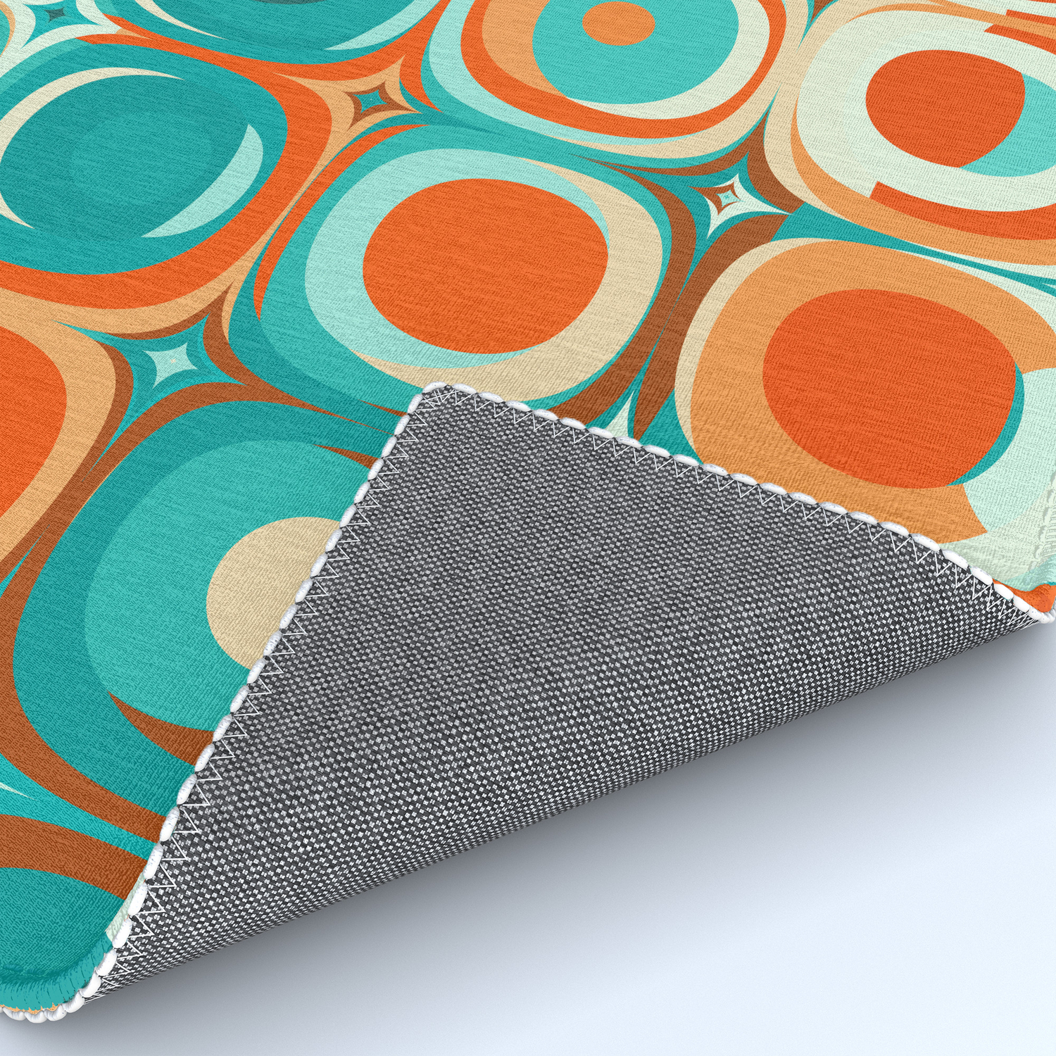 Orange And Turquoise Dots Rug By Kelly, Orange And Turquoise Rug