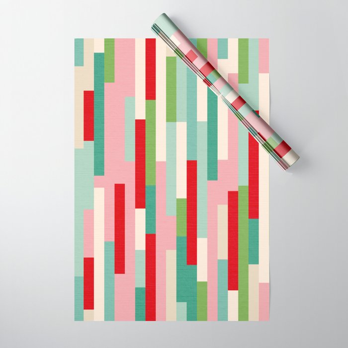 Retro Stripe Pattern - red, green, blue Wrapping Paper