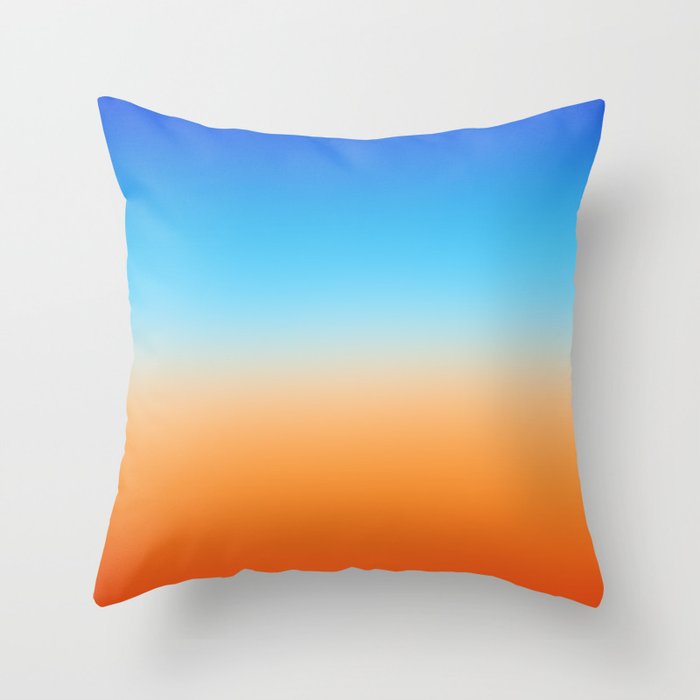 Blue and Orange Ombre Throw Pillow