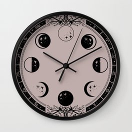 Astrological Moon Phase Magical Witchy  Wall Clock