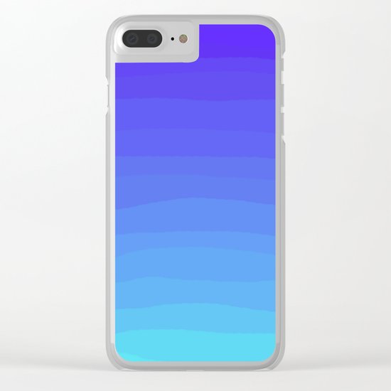 Cobalt Light Blue gradient Clear iPhone Case