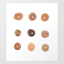 Nine Bagels Art Print
