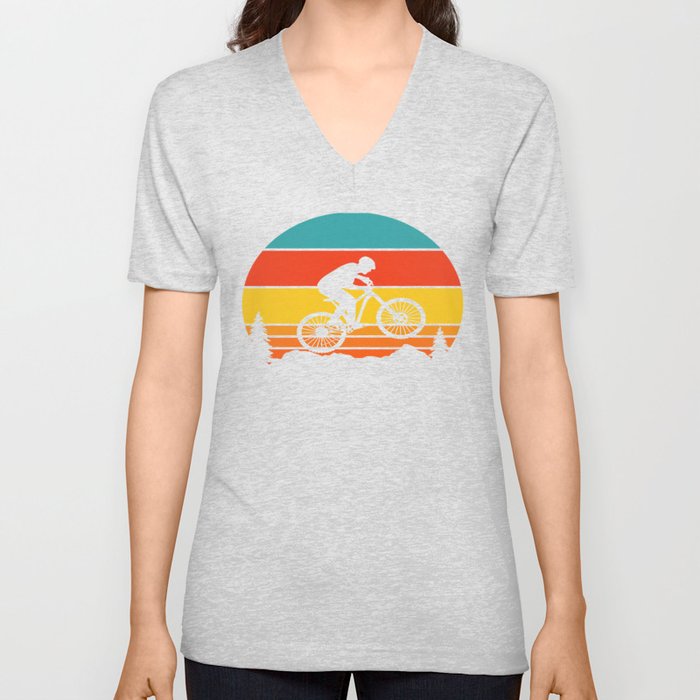 Mountain Bike V Neck T Shirt