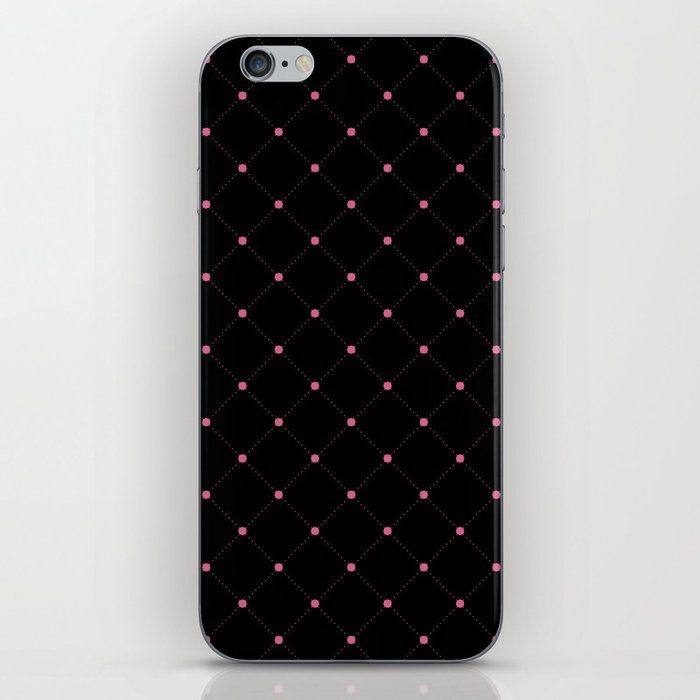 Black and Bubblegum Stripe Polka Dot Pattern Pairs Coloro 2022 Popular Color Pink Guava 151-53-27 iPhone Skin