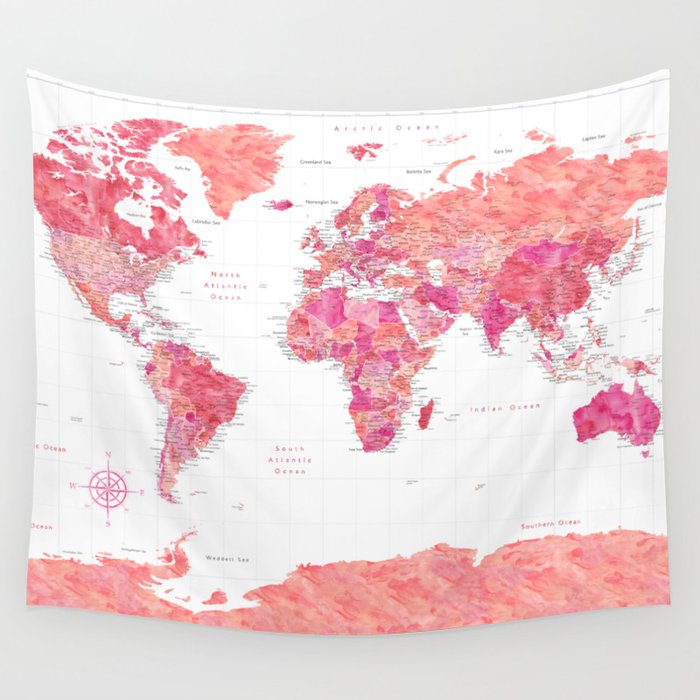 Society6 world map tapestry clearance