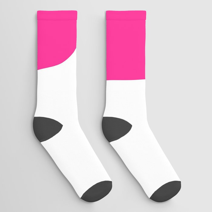 R (Dark Pink & White Letter) Socks