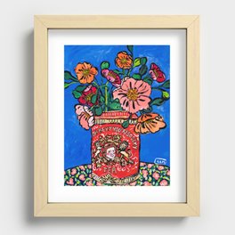 Rex Manning Day Bouquet: Poppy Flowers in Tea Tin Painting Empire Records Nineties Nostalgia Recessed Framed Print