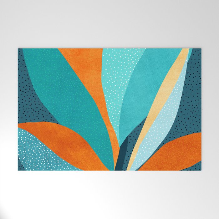 Abstract Tropical Foliage Welcome Mat