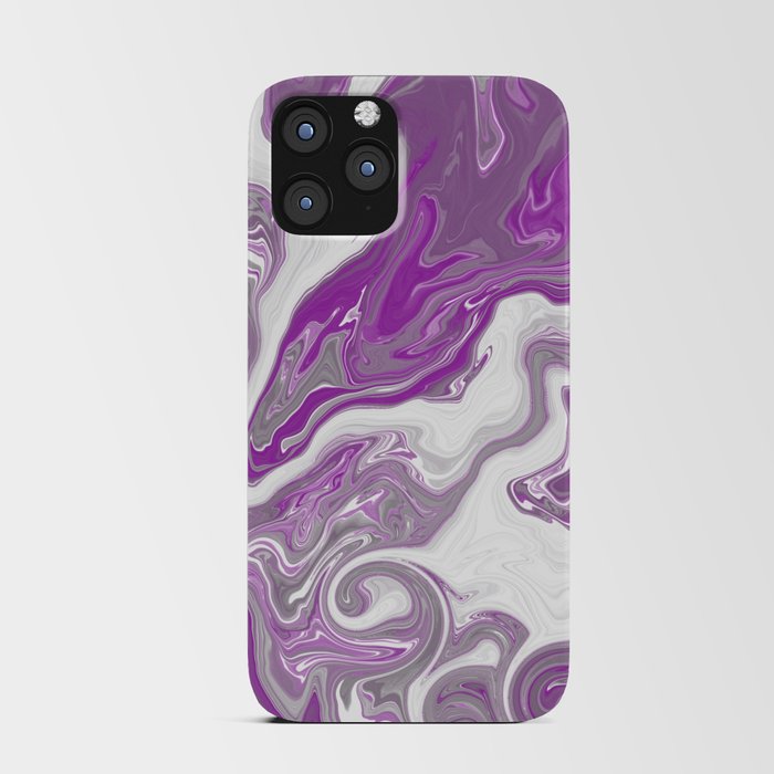 Magenta Gray White Groovy Pattern iPhone Card Case