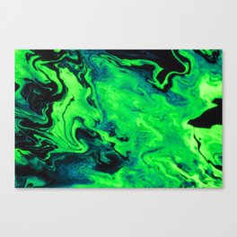Black and Green Marble Painting Canvas Print