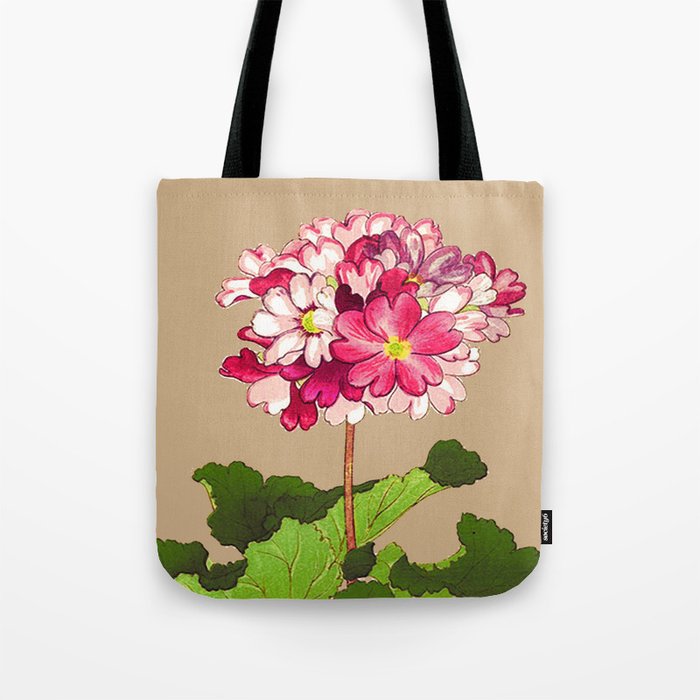 Vintage Japanese Hydrangea. Fuchsia Pink and Green Tote Bag