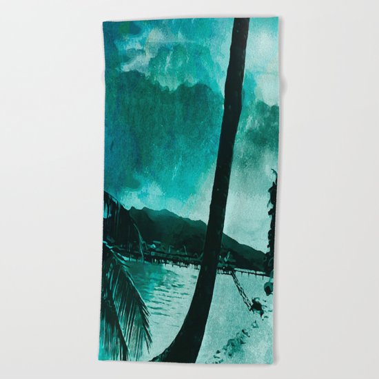 Tempest Island (Colder Version) Beach Towel