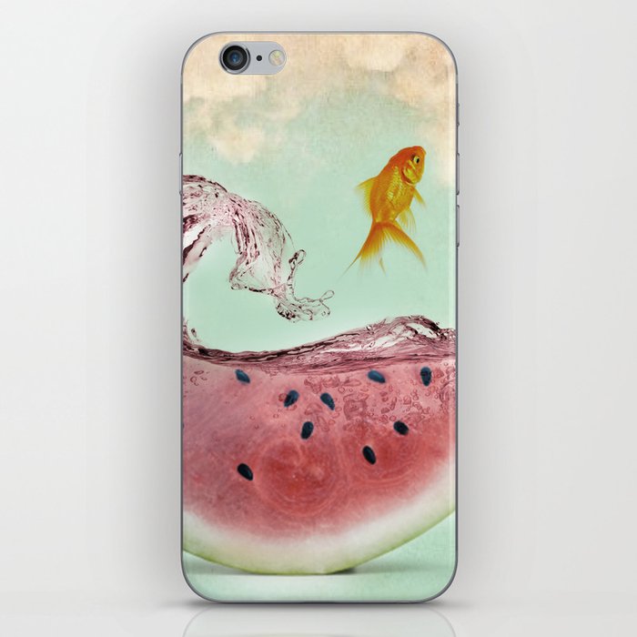watermelon goldfish 02 iPhone Skin