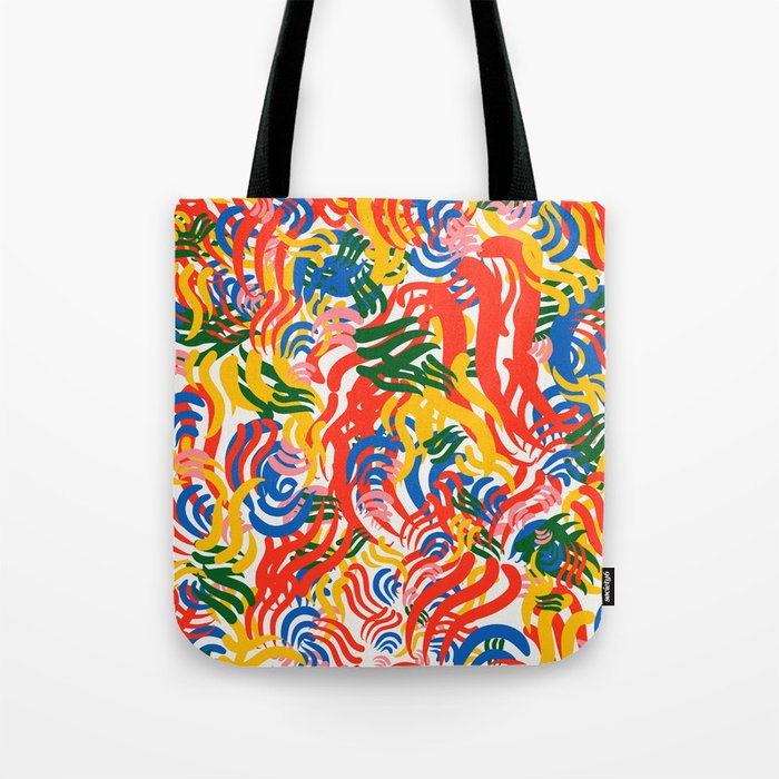 Abstract Colorful Summer Pattern Art Design by Emmanuel Signorino Tote Bag