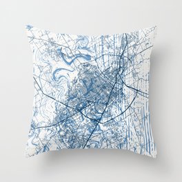 Waco City Map - USA Town Map -  Throw Pillow