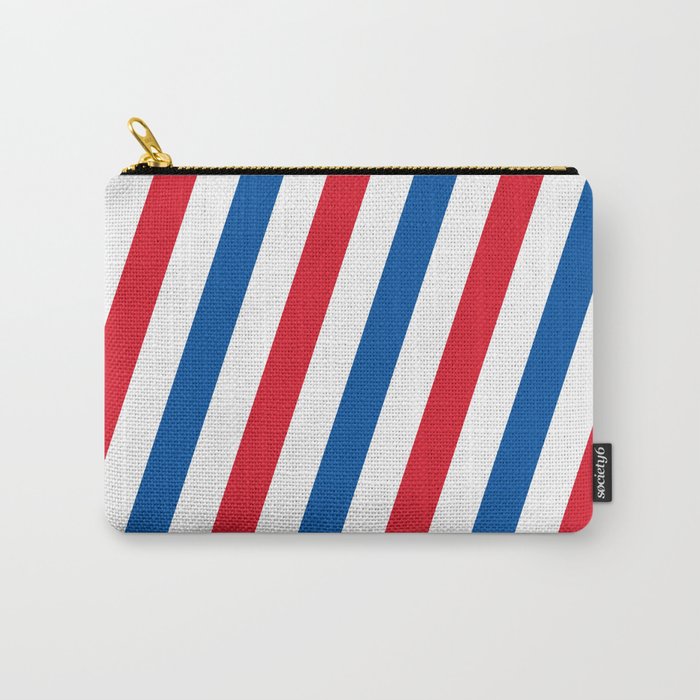 Blue, white and red stripes pattern Carry-All Pouch