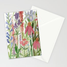 Garden Flowers Watercolor Stationery Card