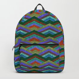 Striped Geometric Mountains 3 Backpack | Boldstatement, Textured, Geometricarrows, Stripes, Geometric, Inlayed, Arrows, Velvety, Vibrant, Chic 