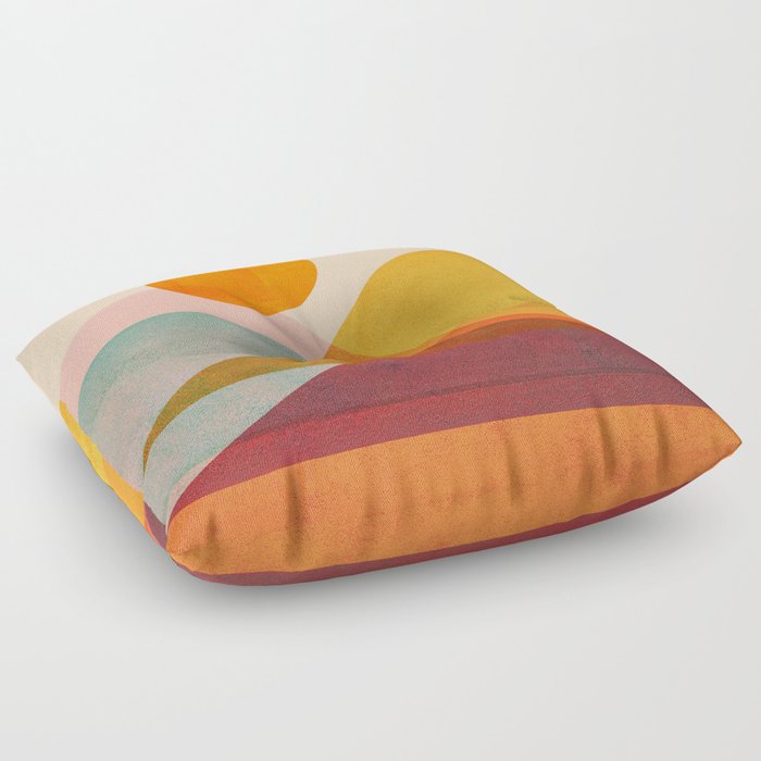 Abstraction_SUNSET_LANDSCAPE_POP_ART_Minimalism_018X Floor Pillow