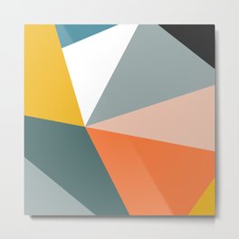 Modern Geometric 33 Metal Print | Color, Digital, Vector, Curated, Orange, Yellow, Vintage, Triangles, Midcentury, Moderngeometric 