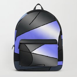 ABSTRACT CURVES #2 (Grays & Light Blue) Backpack