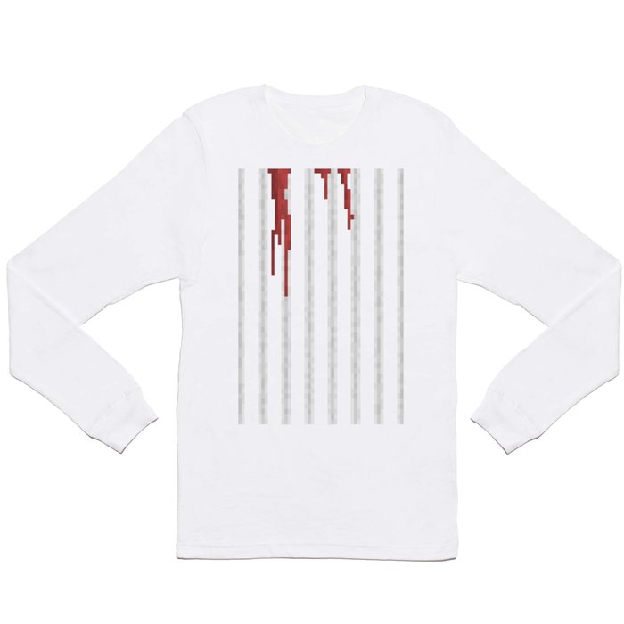 Pixel Blood Shower Curtain Long Sleeve T Shirt