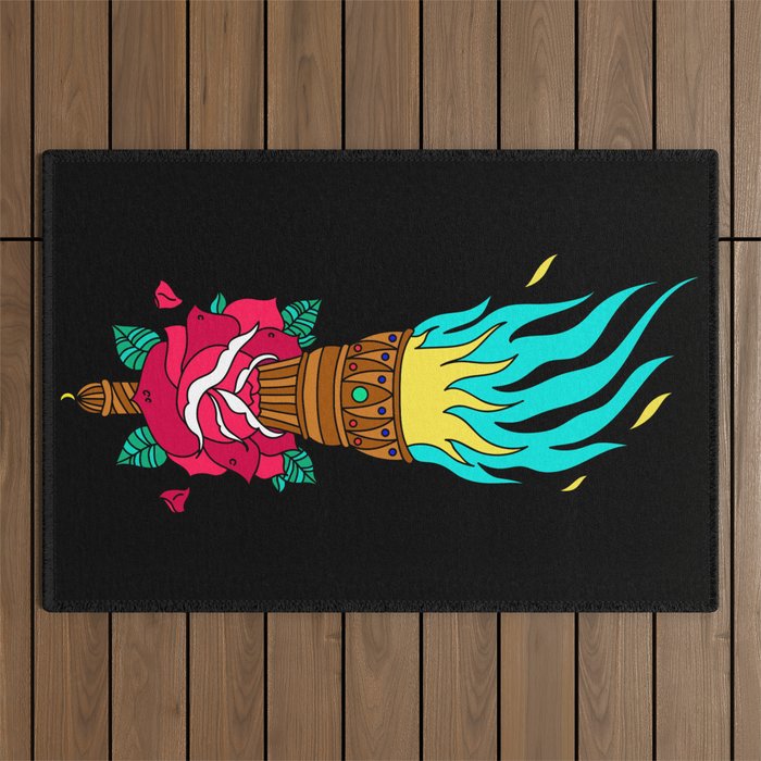 TORCHED ROSE Outdoor Rug