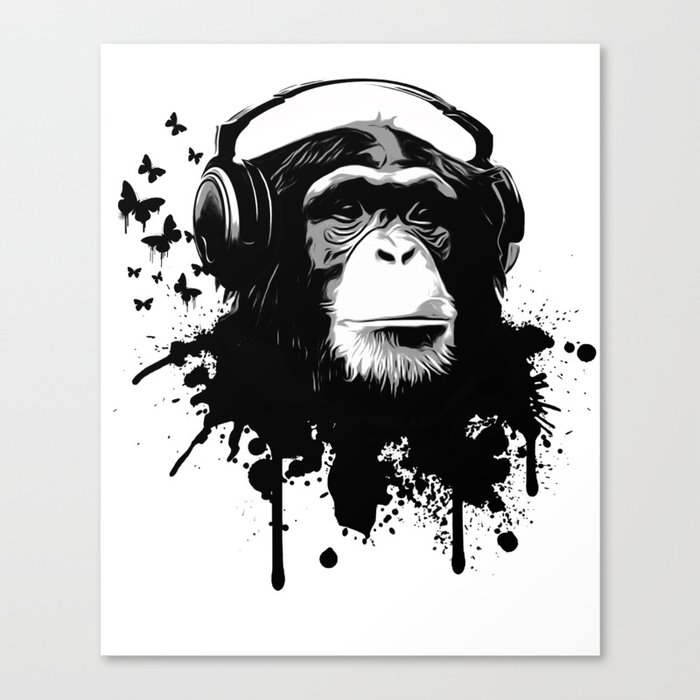 Monkey Business - White Canvas Print