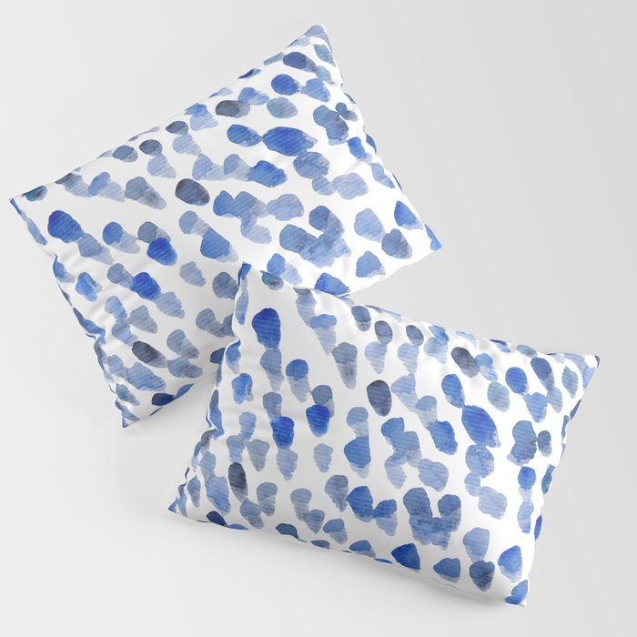 Imperfect brush strokes - blue Pillow Sham