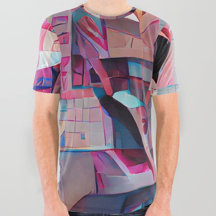 Distorted Structure All Over Graphic Tee
