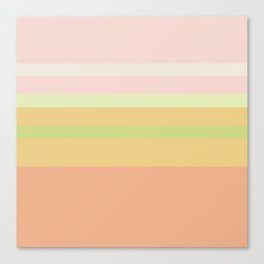 Oaka - Light Colourful Retro Stripes Minimalistic Art Pattern Canvas Print